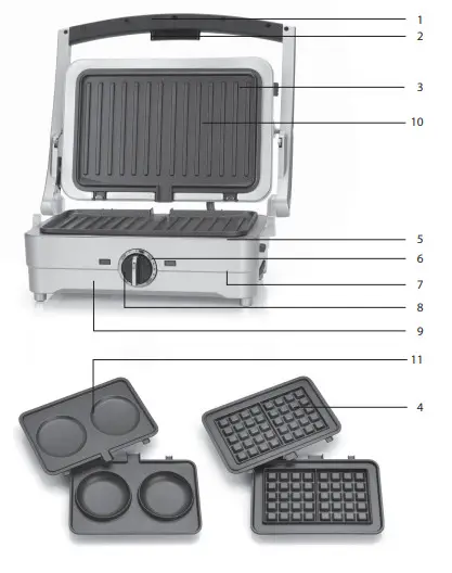 Cuisinart GRSM3E 3 In 1 Grill Waffle amp Omelette Maker - Figure 1