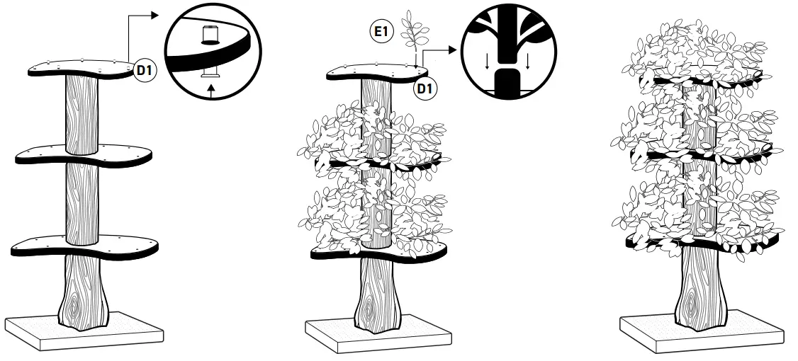On2Pets O2P 5Ft Interchangeable Leaf Branches Cat Tree - fig6