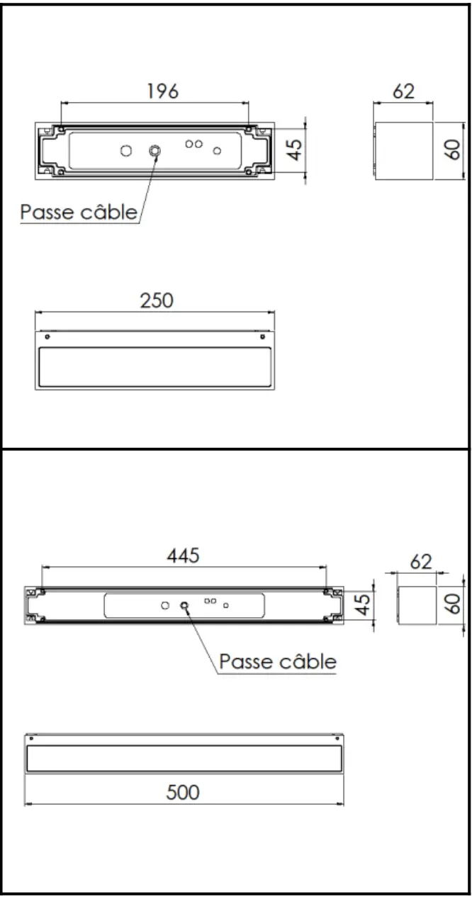 resistex 946206 Wall Lamp Fitted with a Waterproof LED Plate - DIMENSION