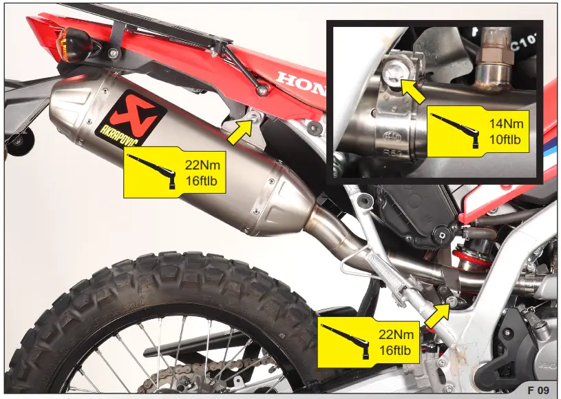 AKRAPOVIC Honda CRF300L Motorcycle - REMOVAL OF STOCK EXHAUST SYSTEM9
