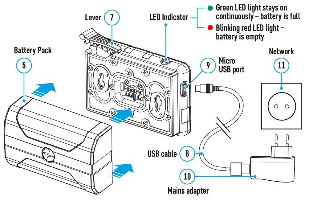 PULSAR HELION 2 XP Thermal Imaging Scopes - Battery pack charging