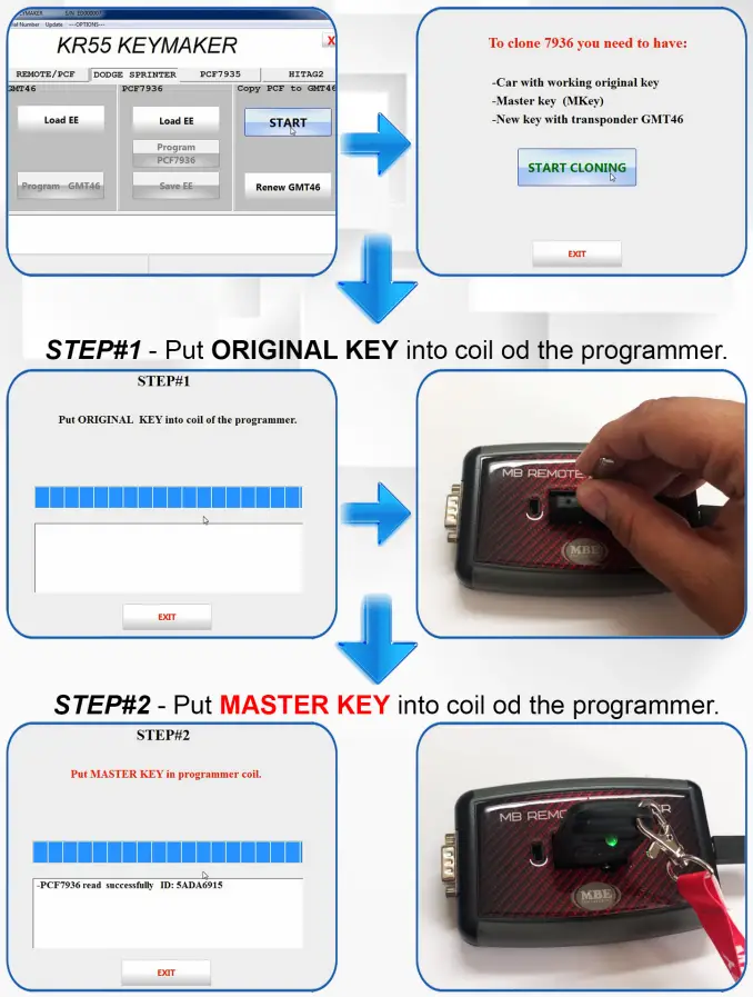 Master Key PCF7936 Mercedes Cloning 3-Button Flip Key-fig2