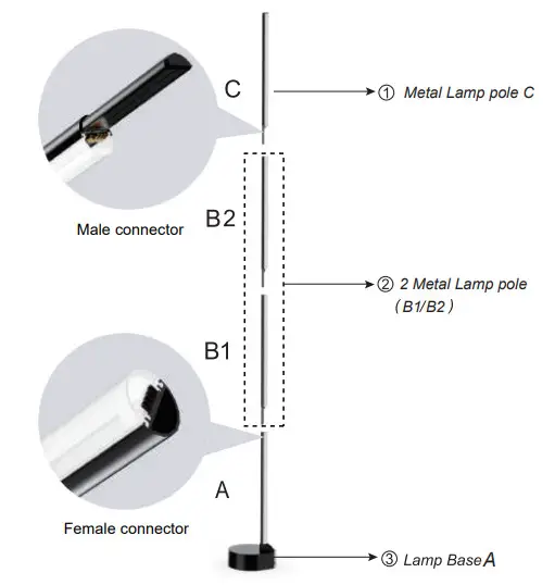 GIANT RGBICW Floor Lamp with Smart Life - Figure 1