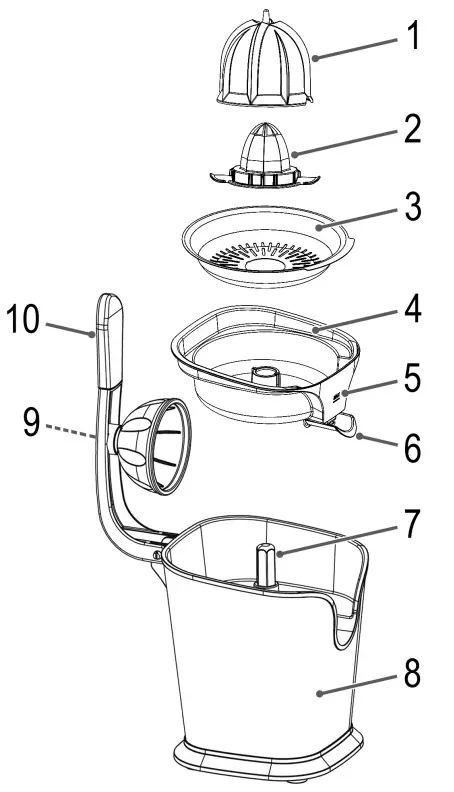 PROFI COOK PC ZP 1154 Citrus Juicer - FIGURE 1