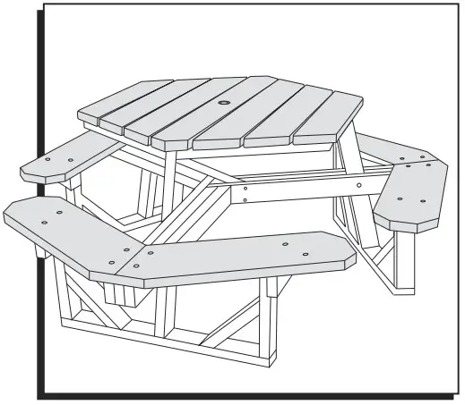 ULINE H-2560 Hex Picnic Table -