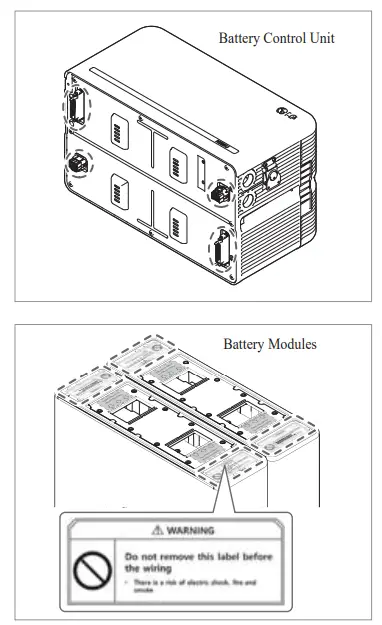 LG RESU16H Prime High Voltage Storage - Warning Label 20