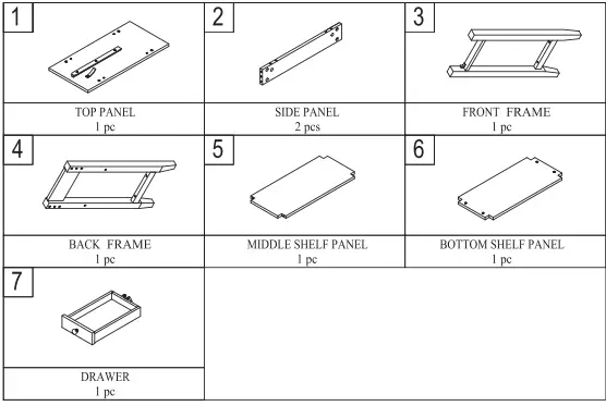SUNRINX-MG5680WE-11-5-Inch-W-3-Tier-Side-End-Table-with-Drawer-Double-Shelf-Brown-FIG-1