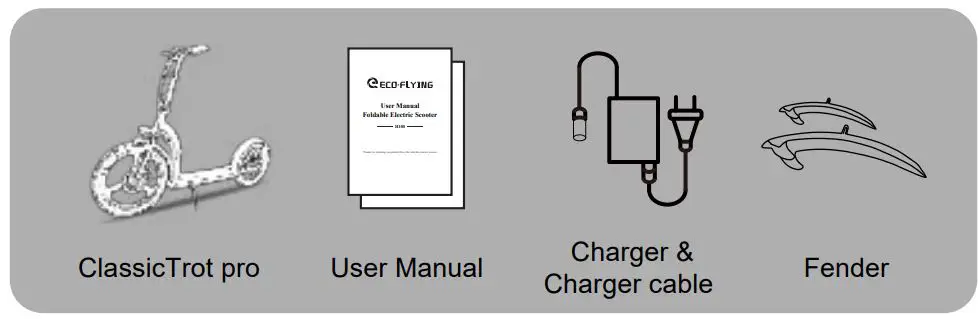 ECO-FLYING H100 Foldable Electric Scooter User Manual - Product Structure