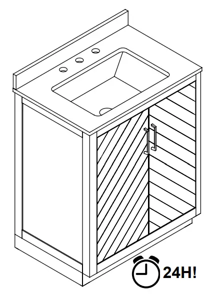 GLACIER BAY Huckleberry 24 Bath Vanity in Natural Oak with White Cultured Marble Top - Fig 8