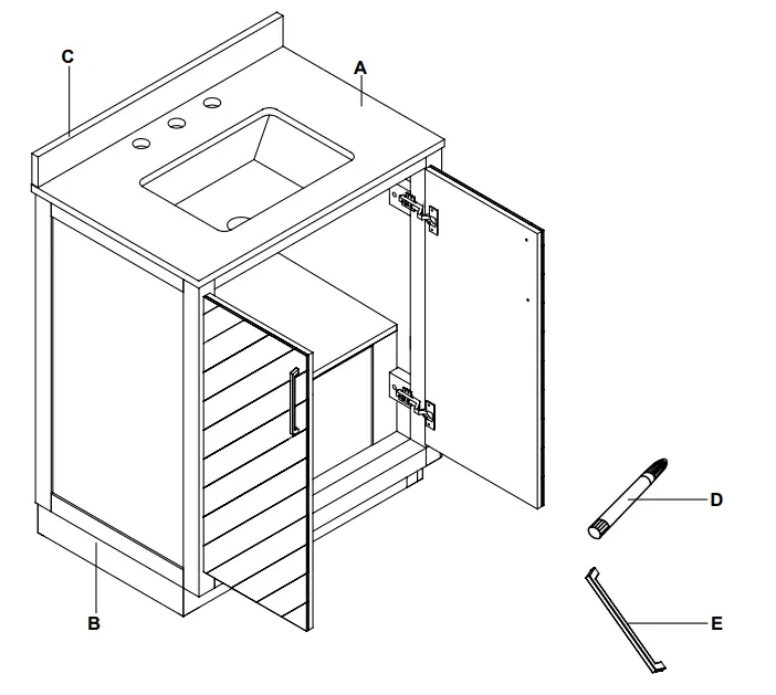 GLACIER BAY Huckleberry 24 Bath Vanity in Natural Oak with White Cultured Marble Top - Fig5