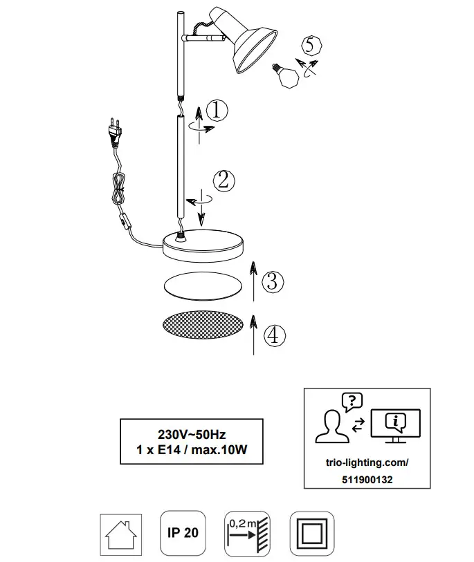 TRIO LIGHTING 511900131 Floor Lamp - Figure 1