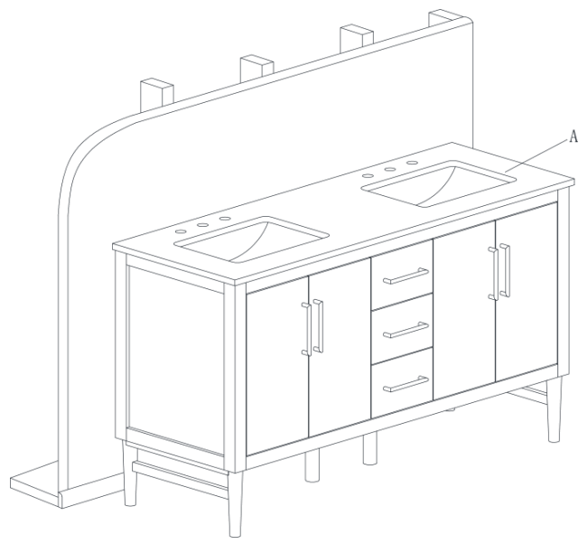 HOME DECORATORS COLLECTION 21038 VS61EW ST Nova 61 Inh Double Vanity - FIGURE 1