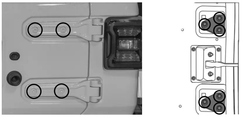 RUSTY S OFF ROAD PRODUCTS JBJL6767 2018 and Later JL Tire Carrier - Installation Instructions 8