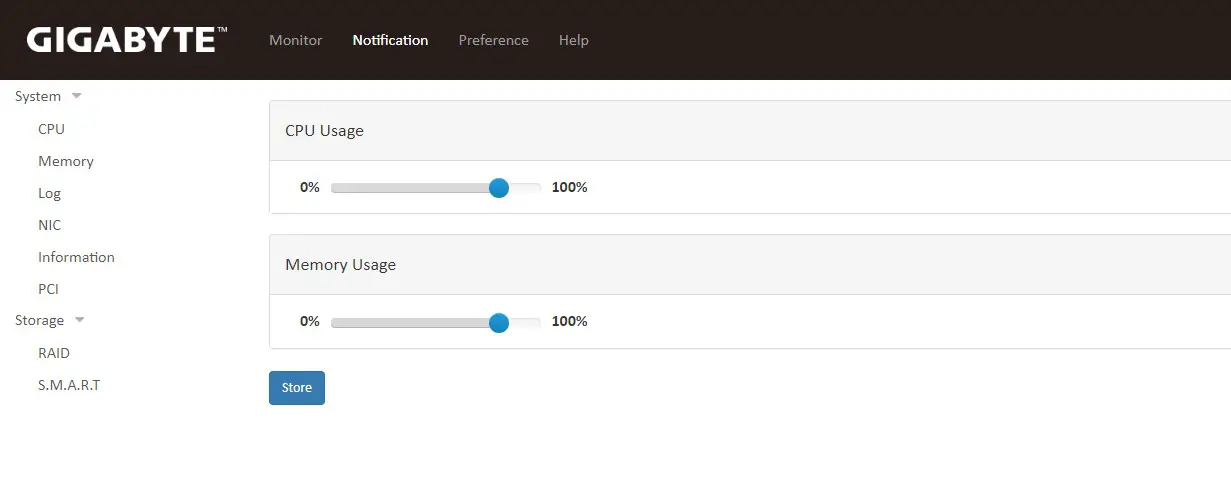 GIGABYTE GSM Agent App - Notification Function