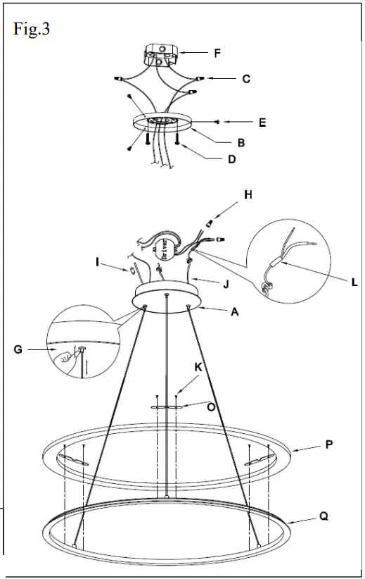 AMERICAN LIGHTING P8143 609 L Discovery LED Pendant Light - Figure 3