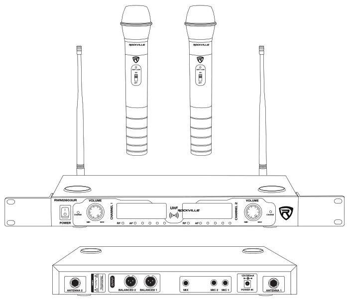 ROCKVILLE Wireless Microphone System RWM2603UR - Cover