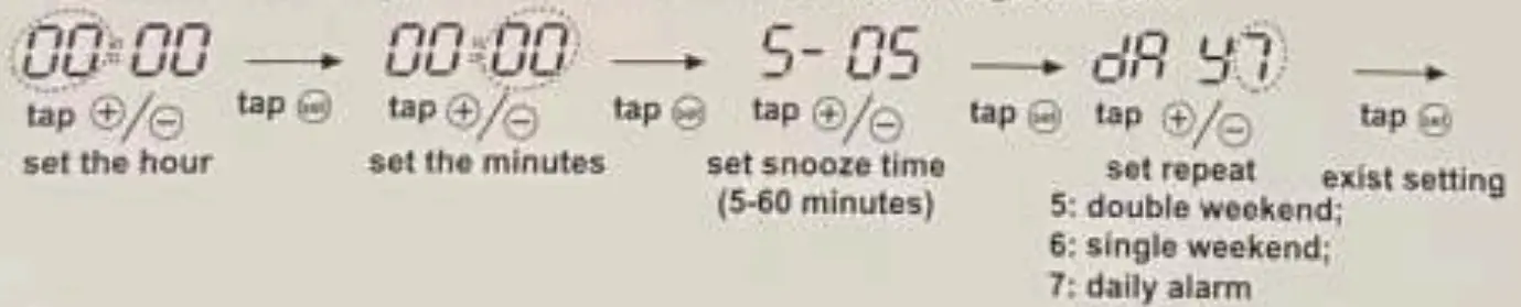 hama DS 6609 LED Digital Clock - Alarm Setting