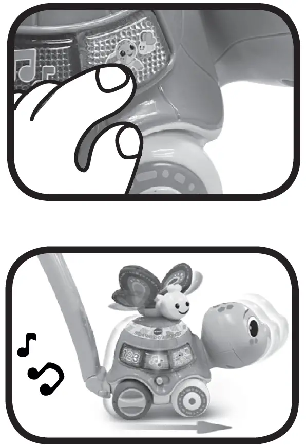 vtech 198858 2-in-1 Push & Discover Turtle ACTIVITIES 1