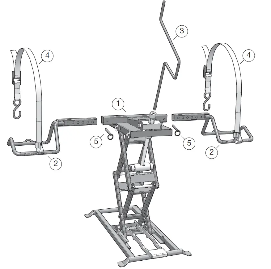 MoJack ZR350 Riding Mower Lift PARTS LIST