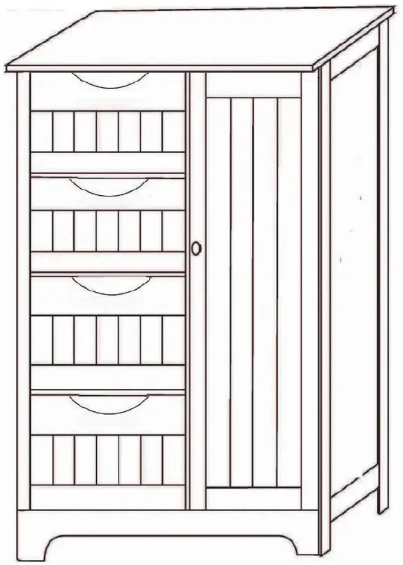 Christow A-491976 Bathroom 4 Drawer 1 Door Cabinet