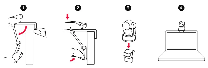 OBSBOT OBOWB2105CE Tiny 4K AI Powered PTZ Webcam- Placement on a Monitor