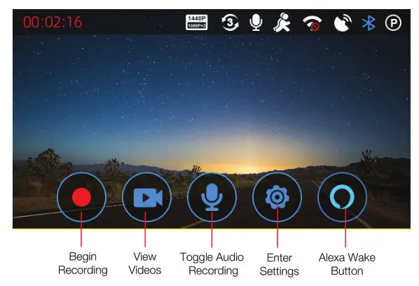 Cobra SC 400 Smart Dash Camera - Button Function Recoding Stopped