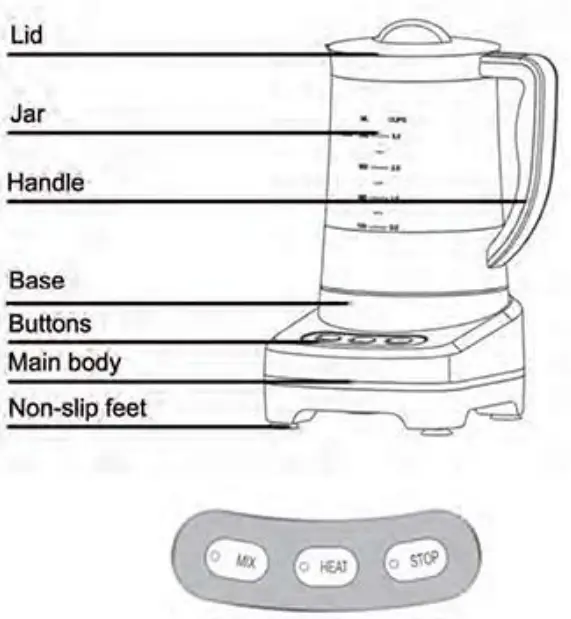 Ovation OV43 Hot Chocolate Drink Maker - parts