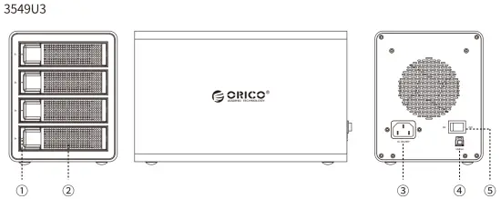 ORICO 35U3 Series 2 5 & 3 5 Inch External Hard Drive RAID Enclosure - Power