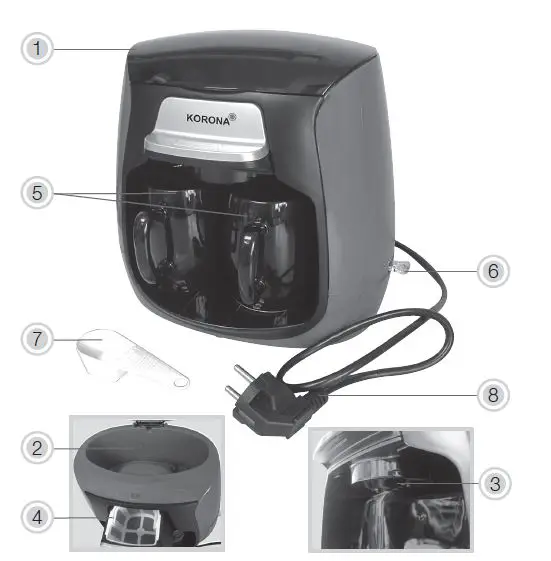 KORONA AM 47580 2-Cup Coffee Maker 1