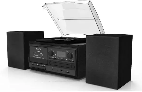 TechPlay ODC128 Bluetooth and External Speaker Box Turntable PRO