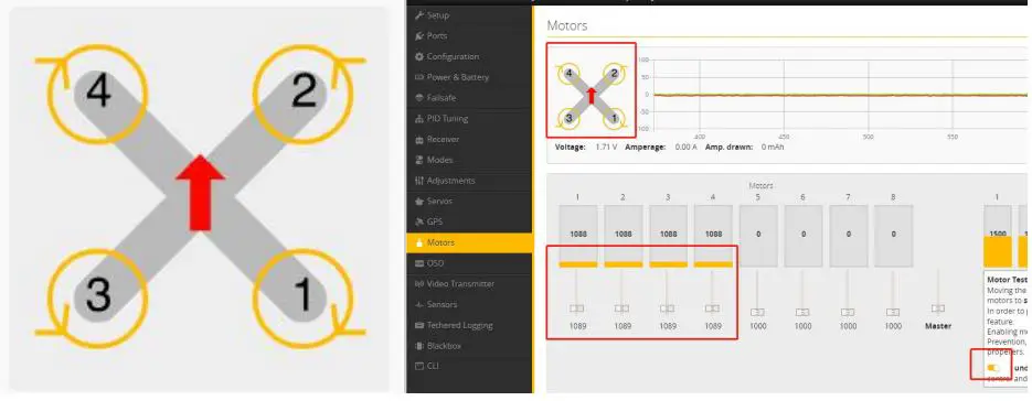 FLYWOO 1505750 Firefly Baby Quad Analog Micro Drone Instruction Manual - Motor test