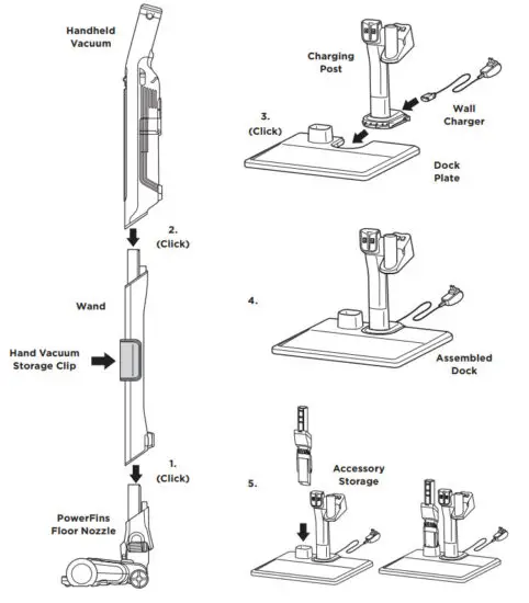 Shark WS630 Series WANDVAC System Ultra Lightweight Powerful Cordless 3 in 1 Stick Vacuum - ASSEMBLY