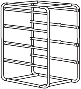 BASKET AND FRAME STORAGE WITH CASTORS - combination needed - frame 70 cm high