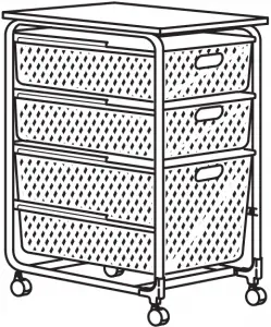 HOW TO BUILD - BASKET AND FRAME STORAGE WITH CASTORS - Final Product