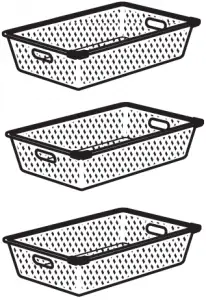 WALL MOUNTED STORAGE - combination needed - mesh baskets