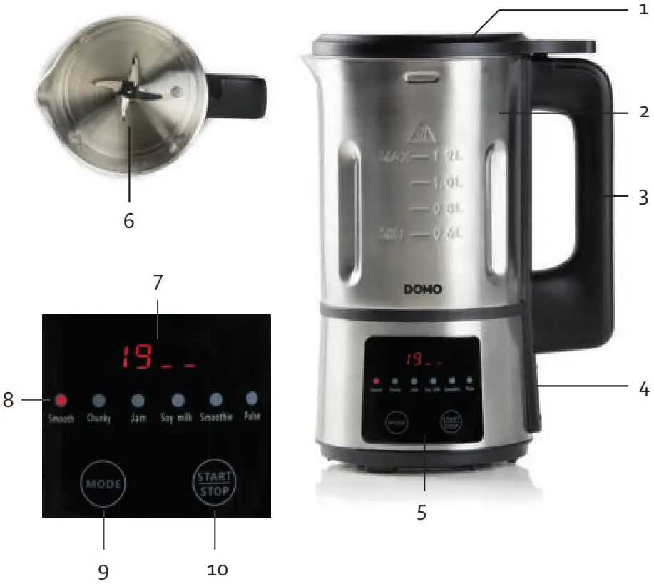 DOMO DO727BL Digital Soup Maker - PARTS 2