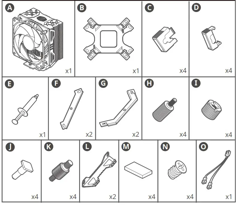 COOLER MASTER HYPER 212 EVO V2 Air Cooler - Package Content