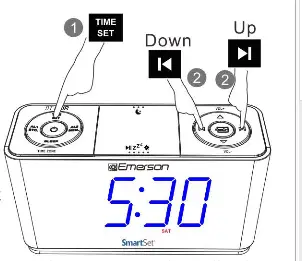 EMERSON CKS1507 SmartSet Clock Radio with Auto Time Setting System - Fig 6