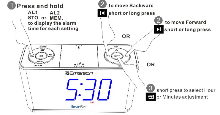 EMERSON CKS1507 SmartSet Clock Radio with Auto Time Setting System - Fig 9