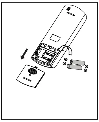 comfee CR132 AIR CONDITIONER REMOTE CONTROLLER ILLUSTRATION - Replacing batteries