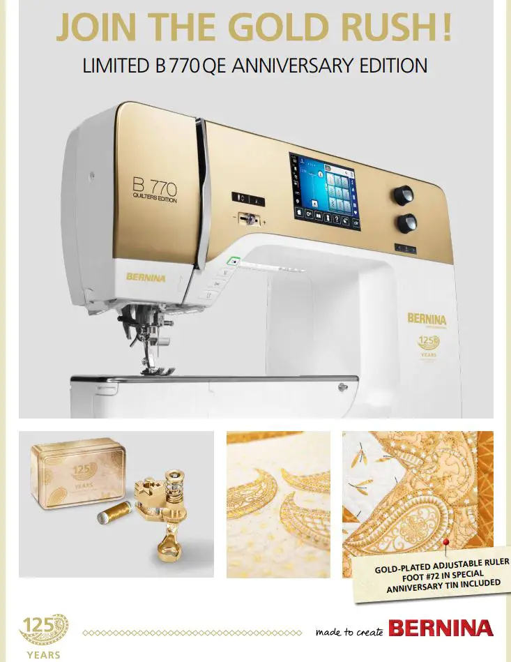 BERNINA B770 QE Anniversary Edition Sewing Machine User Guide