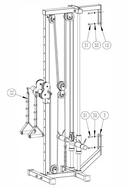 SYNERGEE 810032235116 Wall Mounted Pulley Machine lll