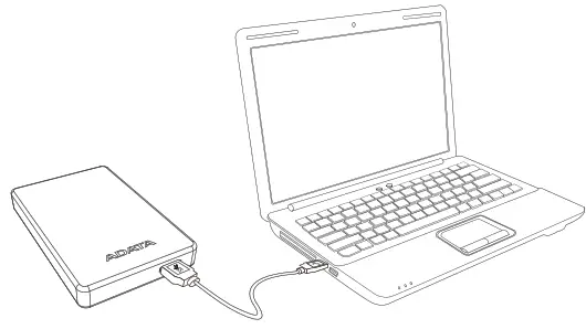 ADATA AHV620S Ultra Slim 1TB USB 3.1 Scratch Resistant External Hard Drive - cable1