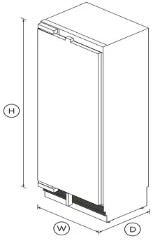 FISHER PAYKEL RS3084FLJK1 Integrated Column Freezer - DIMENSIONS