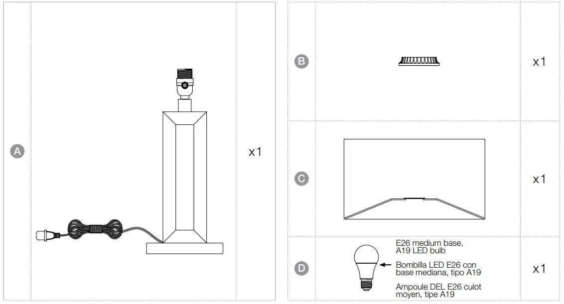 globe electric 12274 Table Lamp - fig 1