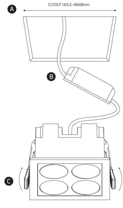 oneLIGHT 50110H Recessed Fixed Spot Square-fig3