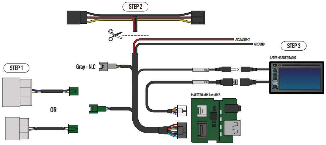 WIRING THE UHK1 OR UHK2 WITHOUT A T-HARNESS