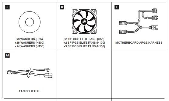 CORSAIR Performance RGB Liquid CPU Cooler - INCLUDED HARDWARE 1