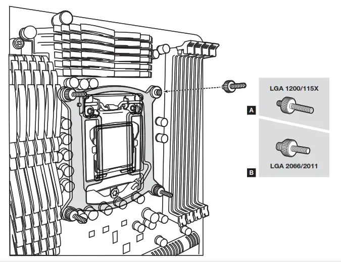 CORSAIR Performance RGB Liquid CPU Cooler -INSTALLING THE INTEL STANDOFFS