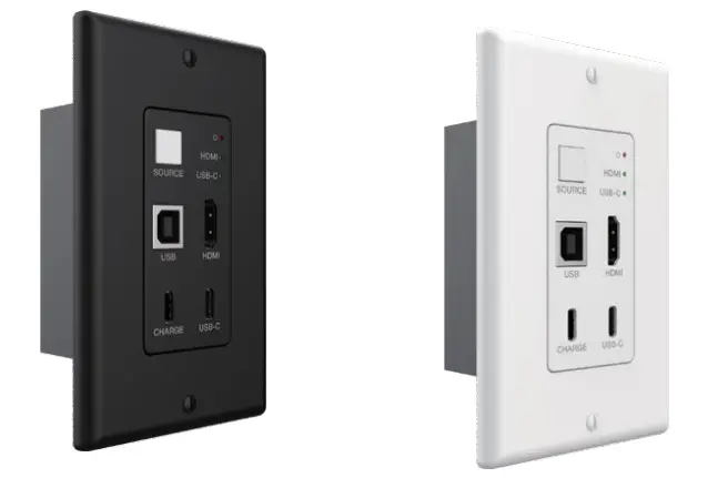 VigilLink-VL-WP21UP-1-18G-2x1-HDMI-USB-C-Wall-Plate-w-Auto-Switching,-USB2.0,-POE-PRODUCT